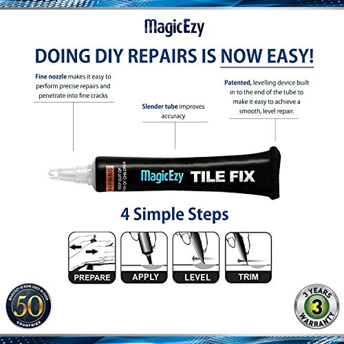 image for MagicEzy Tile Fix (Beige Kit) - Ceramic Tile Scratch Repair - Easy Tou