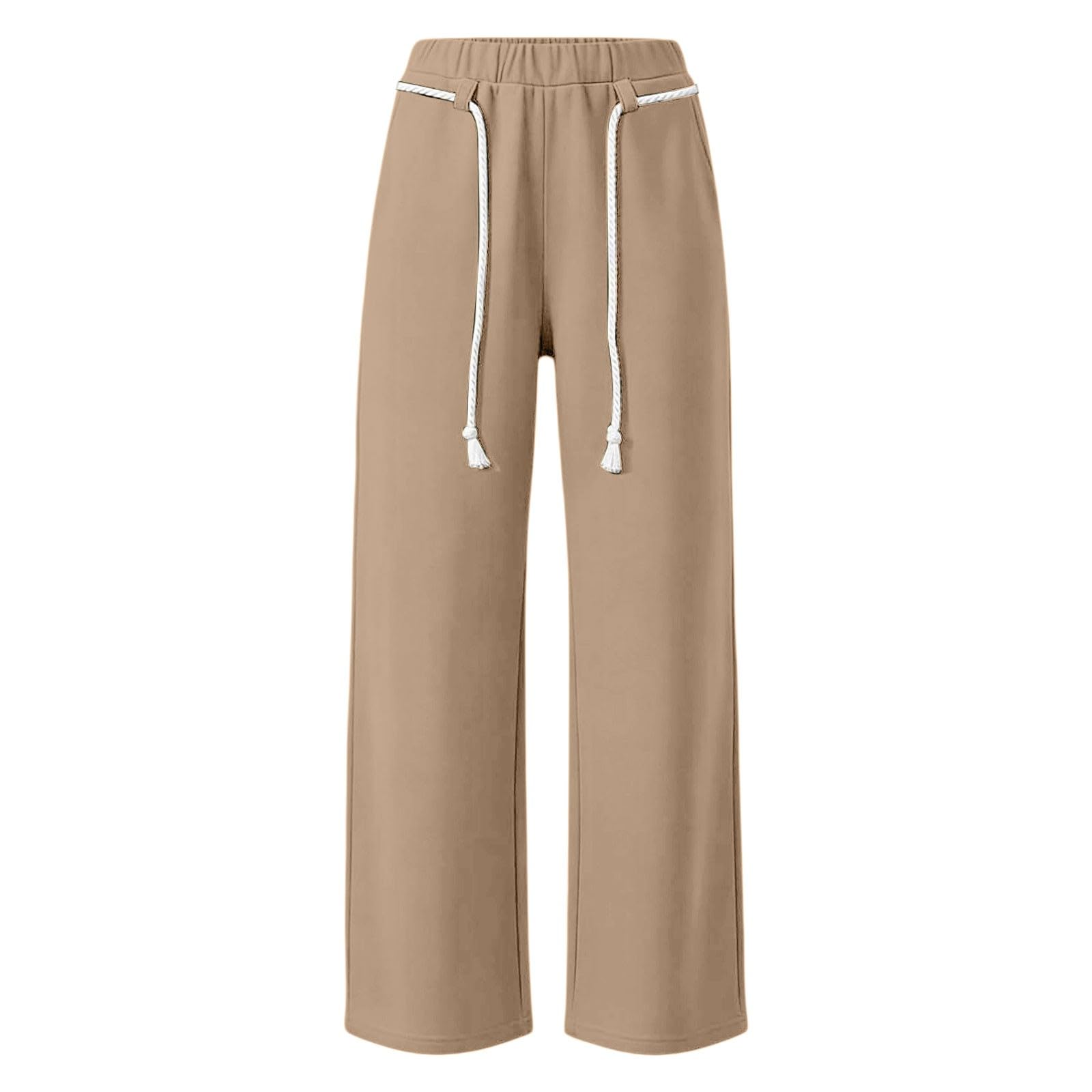 Hosen Damen Weite Bein Jogginghose Freizeithose Kordelzug Elastischer Bund | Loose Fit Sporthose Einfarbig Sommer Laufhose Casual Atmungsaktiv Trainingshose Mit Taschen Weiches Material Stoffhose