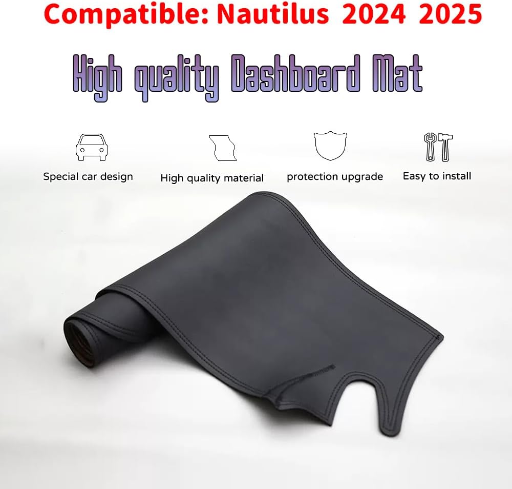 Custom Interior Accessories for Lincoln Nautilus 2024 2025 Leather Center Console Cover Dashboard Cover Dash Cover Mat Protecter Sunshade Pad (Without HUD)