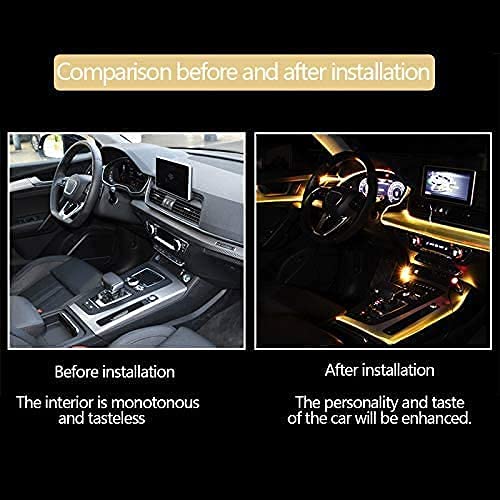 Lurowo Éclairage Intérieur de Voiture, 5 in 1 RGB Bande Lumineuse à LED de Voiture avec 6m Fibre Optique, 16 Millions de Couleurs Lampe Ambiance Voiture DC 12V, Contrôle APP – vue 4