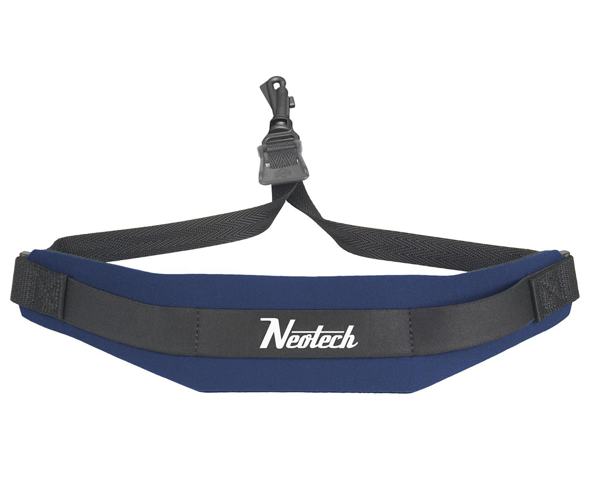 Neotech Saxophone Strap - Small - Made In USA- Swivel Hook Neck Strap for Saxophone, Clarinets, English Horns & More - Comfortable Neoprene Instrument Neck Strap (Navy)