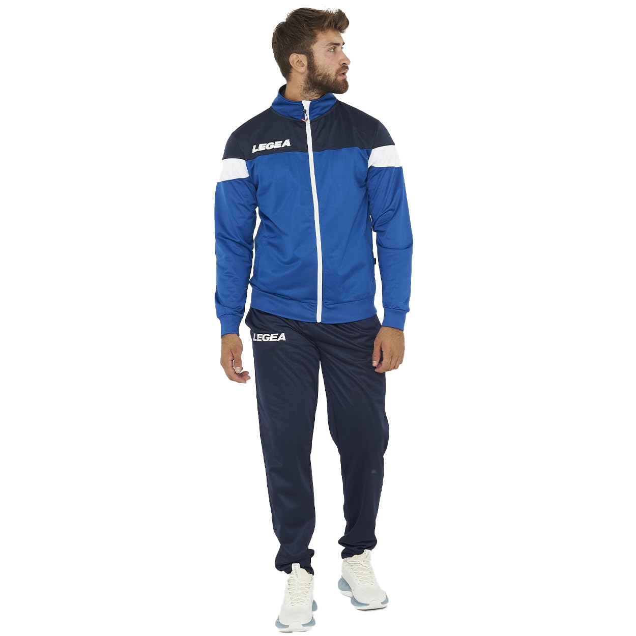 LEGEA Tuta Sportiva Completa Bolivia Cuba Oversize in Poliestere Acetato con Zip Integrale e Tasche da Sport Uomo