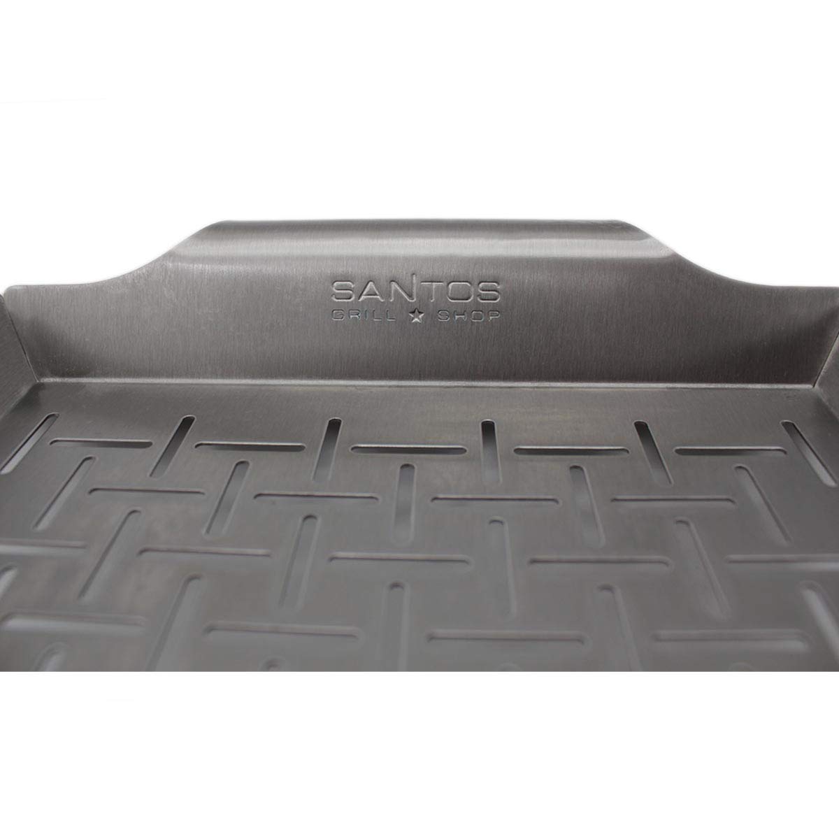 SANTOS Grillkorb/Gemüsekorb - Edelstahl - 33x22,4x2,5cm - Grillwok für Käse, Gemüse, Fleisch & Co. - Edelstahl-Grillkorb - Vegetarisch & Vegan Grillen