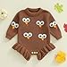 Newborn Baby Girl Thanksgiving Outfit 1st Thanksgiving Turkey Romper Knit Sweater Fall Winter Clothes (Turkey Brown, 6-12 Months)