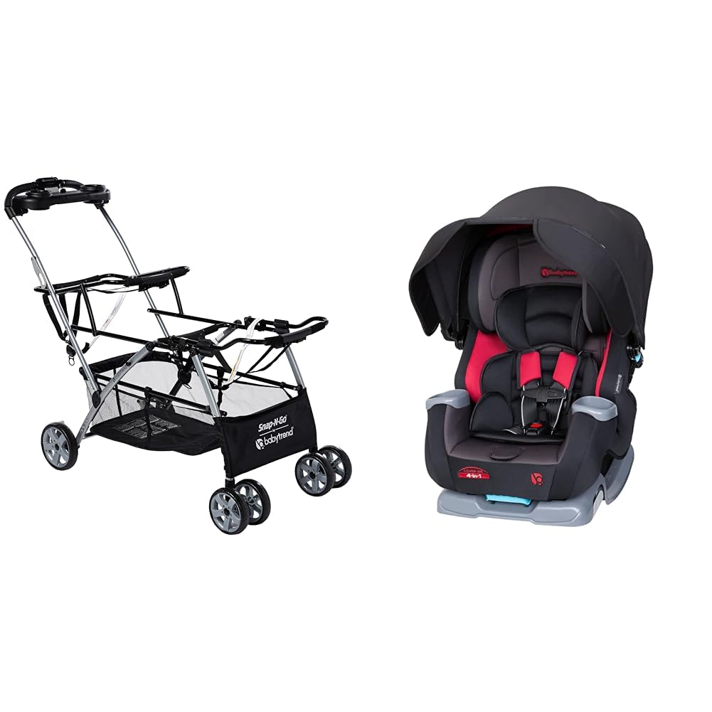 Photo 1 of **CAR SEAT NOT INCLUDED**  Baby Trend Universal Double Snap-N-Go Stroller Frame and Cover Me 4 in 1 Convertible Car Seat, Scooter Double Stroller + 4 in 1 Convertible Car Seat