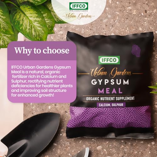 Image of IFFCO Urban Gardens - Gypsum Meal -1.8kg - Organic Calcium Sulphate Fertilizer & Soil Conditioner for Lawns, Plants and Home Garden - Plant Nutrient Supplement in Slow-Release Powder