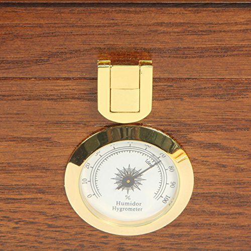Quality Importers Trading Desktop Humidor, Capri Elegant, Tempered Glasstop, Spanish Cedar Divider, Brass Ring Glass Hygrometer, Holds 25 to 50 Cigars