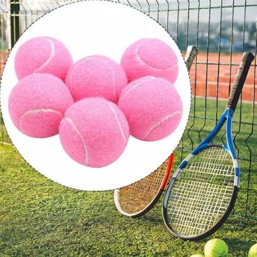 kowaku 6 Stück Tennisbälle, Wettkampf-Tennisbälle, Freizeit-Trainingsbälle, Tennisball Hund, Kindersporttraining Tennis für Tennisunterricht, Turniere, Anfänger Spaziergänge mit dem Hund, Rosa