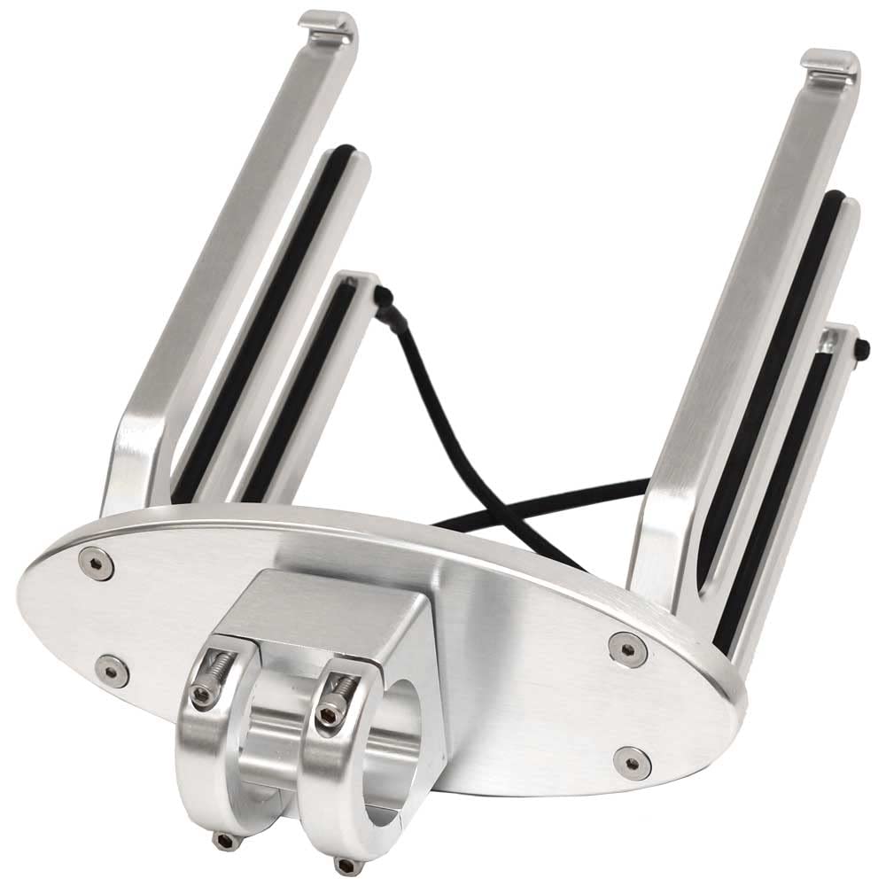 Krypt Towers Thrust Wakeboard Tower, Forward or Reverse Leaning, Single Bolt Feet, 2.25 inch Tubing, Optional Integrated Over Tower Bimini (Black)