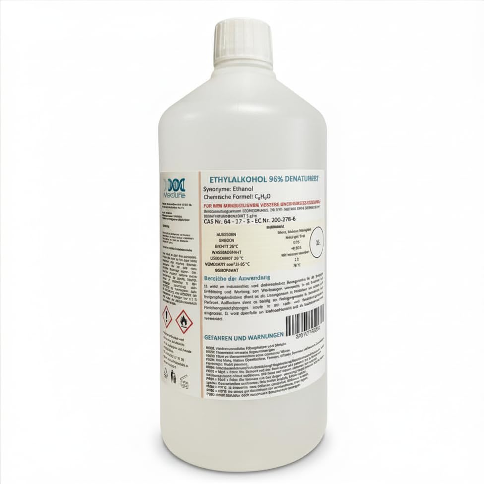 Alcol Etilico Denaturato 96% 1L per Profumi e Pulizia