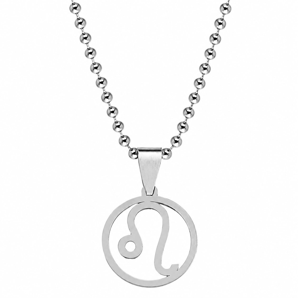 m men style Zodiac Sign Unique Fashion Leo Symbol Sign Silver Stainless Steel Pendant Necklace Chain for Men and Women LC413-picture-28