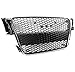 ZMAUTOPARTS For 2008-2012 Audi A5 / S5 B8 8T RS5 Style Honeycomb Mesh Hex Grille Gloss Black with Chrome Trim