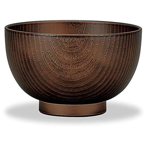 Mitani M17365-9 Yamanaka Lacquerware Natural Range Keyaki Heathered Large Soup Bowl, Dark Brown Cover