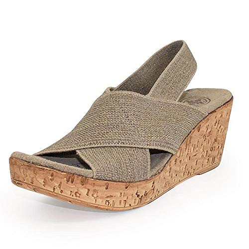 MED Cork Wedge Sandal - Linen - Size 7 - by Charleston...