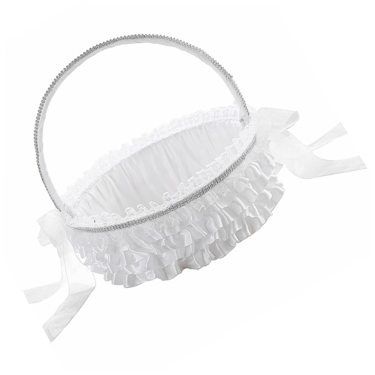 2stücke Hochzeitsblumenkorb Mit Spitze Rustikales Design Für Blumenmädchen Und Hochzeitsdekoration Kleine Handgefertigte Blumenkörbe Für Feiern Und Religiöse Anlässe