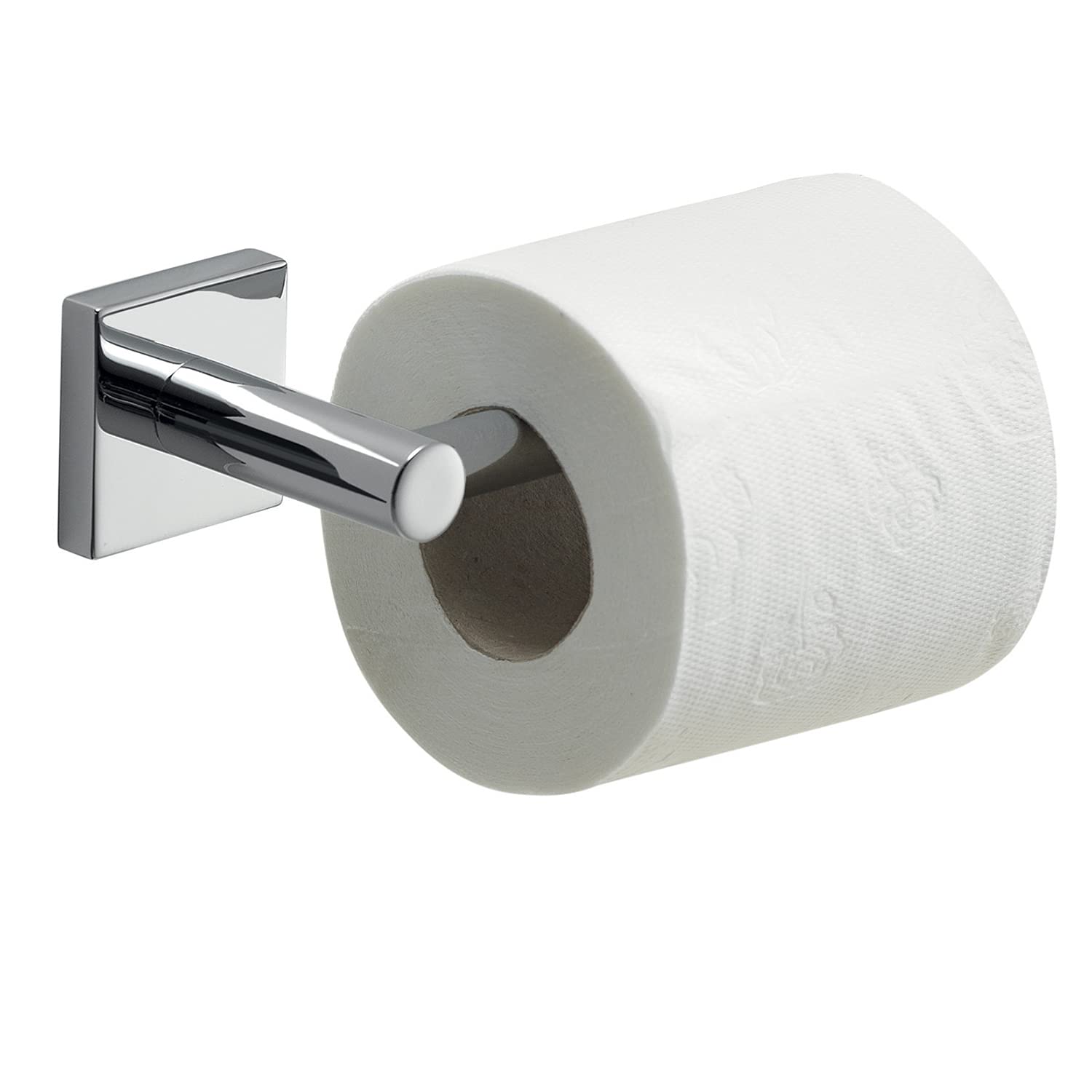 GEDY Manila Porta Rotolo Carta igienica, Colore Cromo, Componenti Realizzati in Acciaio Inox 304, Cromall e Vetro Satinato, Garanzia 15 Anni, Misure 4,7 x 16,3 x 6,9 CM e Peso 0,1 kg, Design R&S Gedy