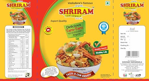 Image of SHRIRAM TAMTAMWALA Delicious Tamtam Regular Mixture Namkeen | Vadodara Special Tamtam Mix | Tasty & Crunchy Tea-Time Snack | Crispy Traditional Recipe (250g, Pack of 2)