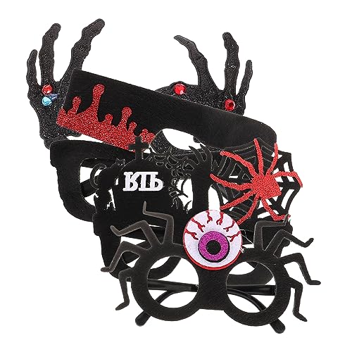 COLLBATH 4pcs Halloween Party Glasses Frames Unique Gothic Eyeglasses Frames Cosplay Funny Glasses Props