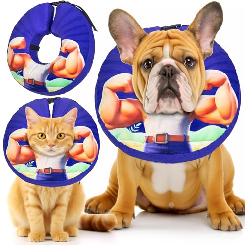 Image of Small Dog Cone Collar for Dogs and Cats Inflatable Dog Donut Collar for After Surgery Recovery Soft Cone for Small Medium Large Dogs Does not Impede Vision