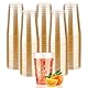 ZkateTrade 50 Stück Hartplastik Plastikbecher mit Goldglitter, 420ml Kunststoff Partybecher, Mehrweg Transparent Trinkbecher für Party, Hochzeiten, Geburtstag