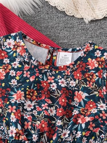 Image of Niren Enterprise Girl's Cotton Jacket Pair Floral Printed Sleeveless Dress
