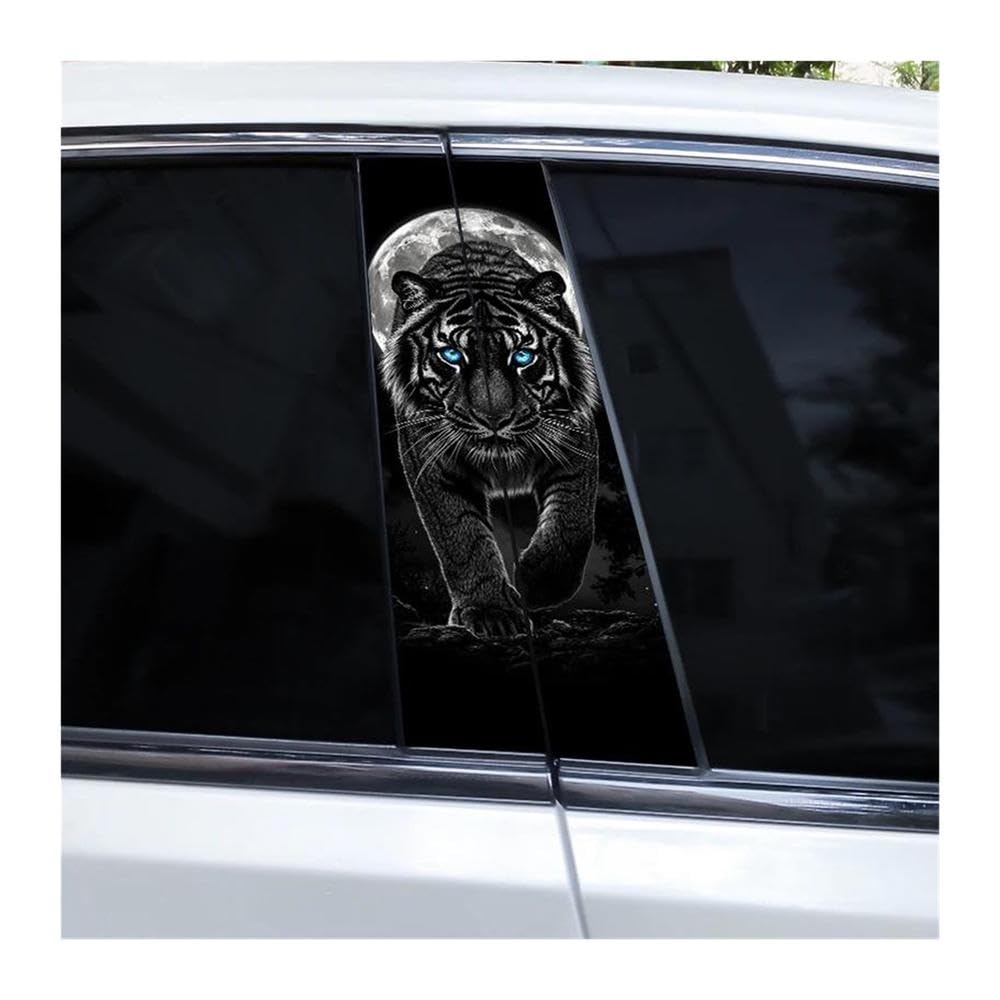 Body Parts 2pcs Fierce Animal Theme Car Center Pillar Decals Waterproof Door Pillar Stickers(F)