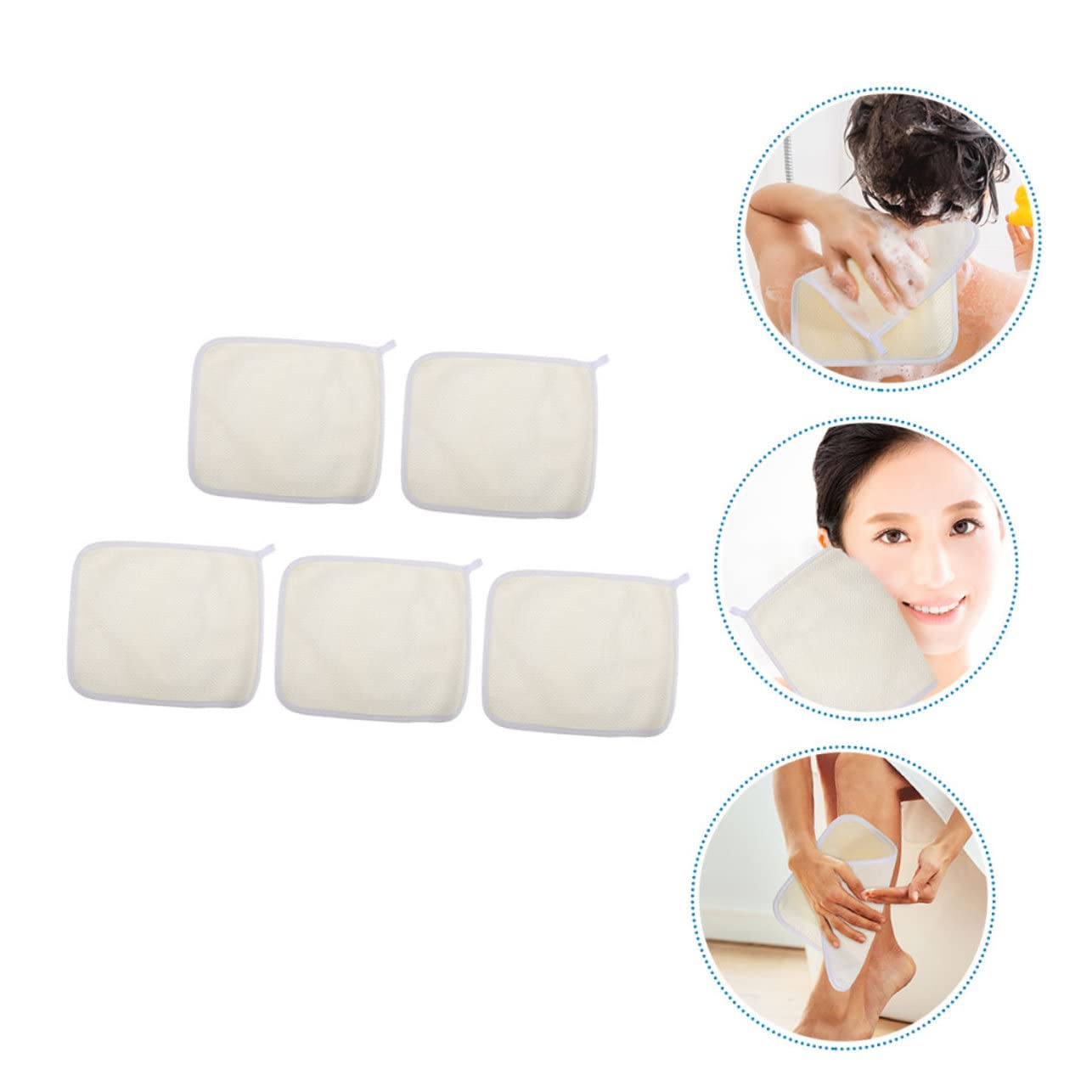 SHERCHPRY 3 Set Esfolianti Per Doccia Scrub Per Corpo Nylon Per Schiena Morbidi E Sicuri Per Uomini E Donne 5 Pezzi * 3