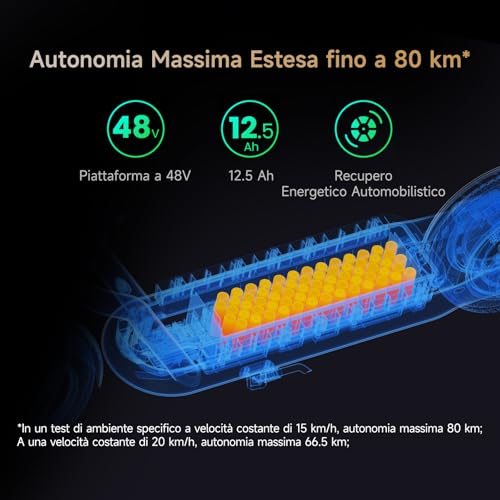 NAVEE N65i Monopattino Elettrico, Autonomia 65km, Massima 1000W, Velocità 25km/h, 3 Modalità di Guida, Pneumatici Tubeless 10,5", IPX5 - Immagine 4