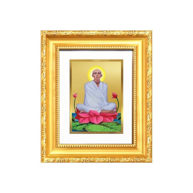 Image of DIVINITI Saint Ram Thakur 24K Gold Plated Foil Wall and Tabletop Photo Frame for Home Decor, Puja Room, Luxury Gifting | DG Frame 103 S1 (16x13.5 CM)