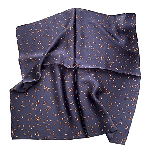 Pañuelo de seda cuadrado pequeño con estampado de lunares finos para mujer, ideal para primavera y otoño.