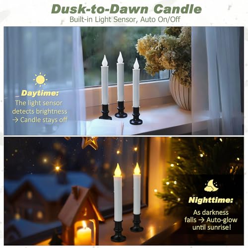 Candelabros que funcionan con pilas FPOO y velas de ventana con sensor 2