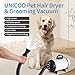 UNICOO Pet Dryer & Grooming Vacuum with Adjustable Speed & Temperature Control, Low Noise, 4 Nozzles, 1850 Watts, Blow Dry & Vacuum Functions for Dogs (White)