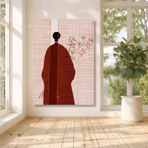 Impression d'art abstrait silhouette féminine pour salon moderne
