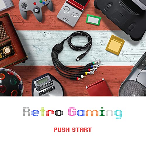 Image of TNP Genesis RGB /RGBs Adapter Cable Connector, Compatible with Sega Genesis 1 or for Sega Mega Drive 1 Game Consoles for RGB /RGBS Supported Monitors with BNC Connectors