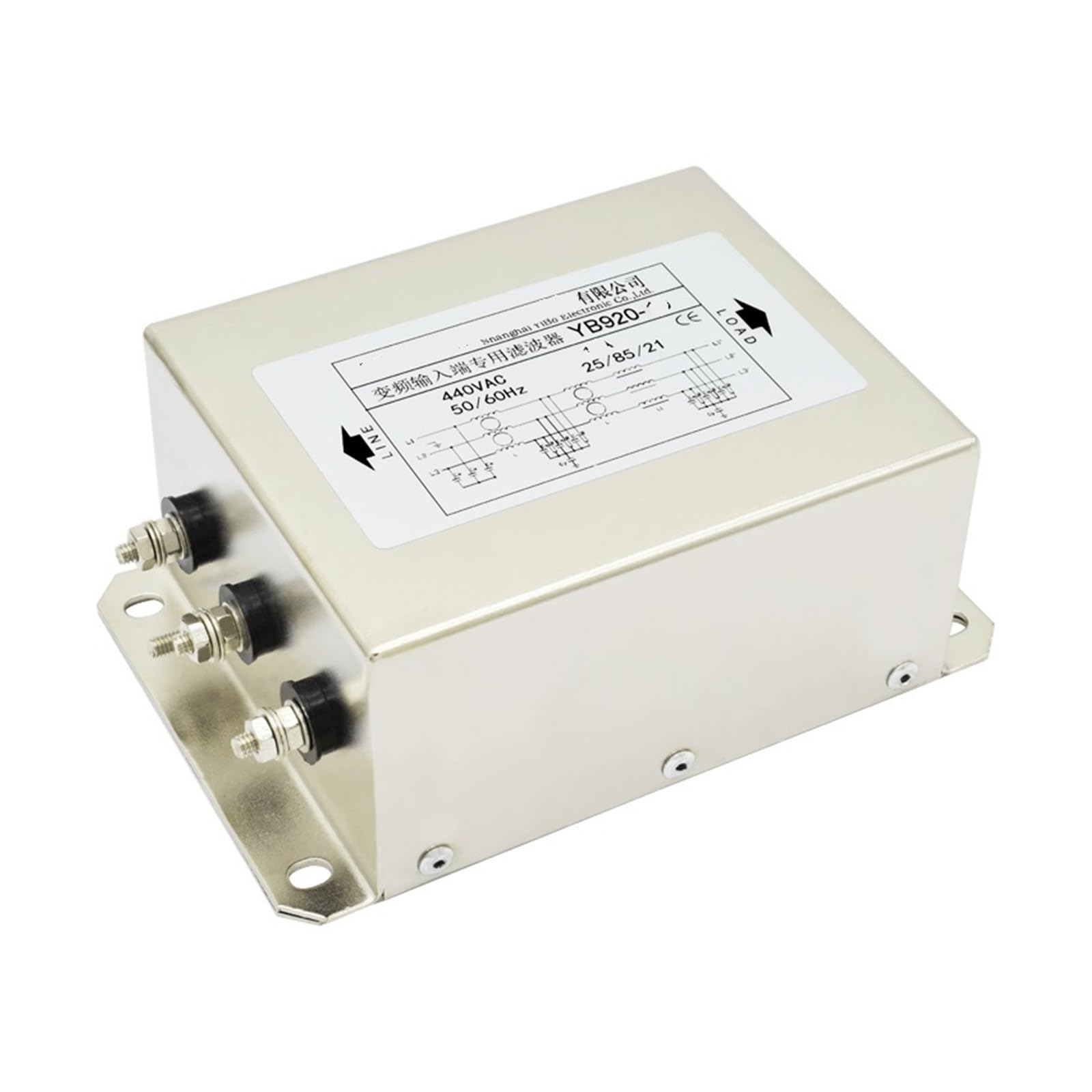 Filtre d'entrée de puissance 380V triphasé AC YB920-200A 90KW anti-interférence
