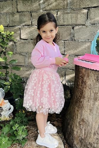 Image of Arshiner Toddler Girl Clothes Long Sleeve Pullover Sweatshirt and Tutu Skirt 2 Piece Outfits Kids Clothing Set Party Dress