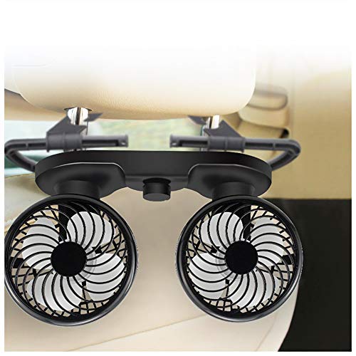 HITOPTY 12V Car Fan, 360 Degree Swivel 2 Speed Electric Backseat Fans