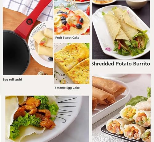 Electric Maker Antihaft-Bratpfanne mit Becken & Schneebesen, Automatische Temperaturregelung, Vielseitiges Kochwerkzeug für Pfannkuchen und Crêpes – Bild 6