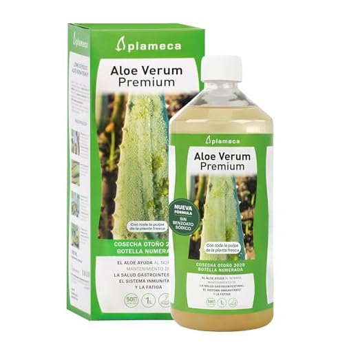 PLAMECA - Aloe Verum Premium, Aloe Vera Bebida, Jugo, Zumo, Sin Pasteurizar, Sin Edulcorantes, en Frío, Ayuda a la Salud Gastrointestinal, el Sistema Inmunitario y ante la Fatiga, Sabor Puro - 1 L