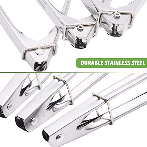 Image of HINMAY Mini Tongs with Silicone Tips 7-Inch Kitchen Tongs, Set of 3 (Black)