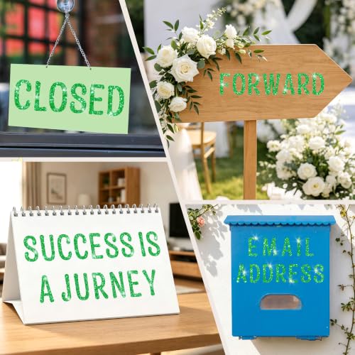 Image of Glitter Letter Stickers, 3 Inch Large Letters for Poster Board (Green) | 160 PCS,Self-Adhesive,Vinyl Alphabet Stickers,Bulletin Board Letters for Classroom,Party,DIY Crafts,Home,Office,Mailbox Decor