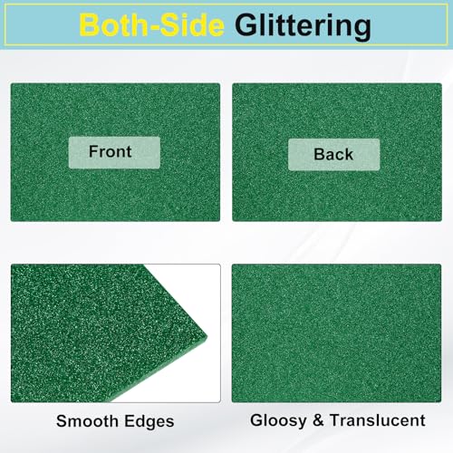 Image of MECCANIXITY 3 Pcs Green Glitter Acrylic Sheets 1 /8 inch Thickness 12 inch x 8 inch Glossy PMMA Fluorescent Plastic Sheets Extruded Translucent Blanks for DIY Art Crafting Laser Cutting & Engraving