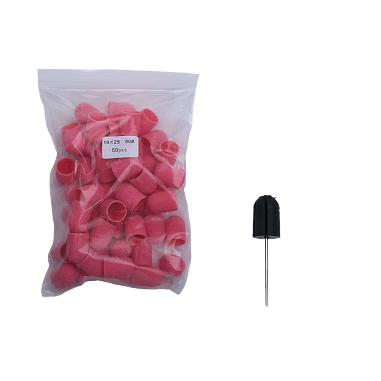 Tambores de Lijado 50 Uds. Brocas for uñas con mandril, pedicura, manicura, elimina la piel muerta, herramienta profesional de limpieza for el cuidado los pies(16-25Pink180)