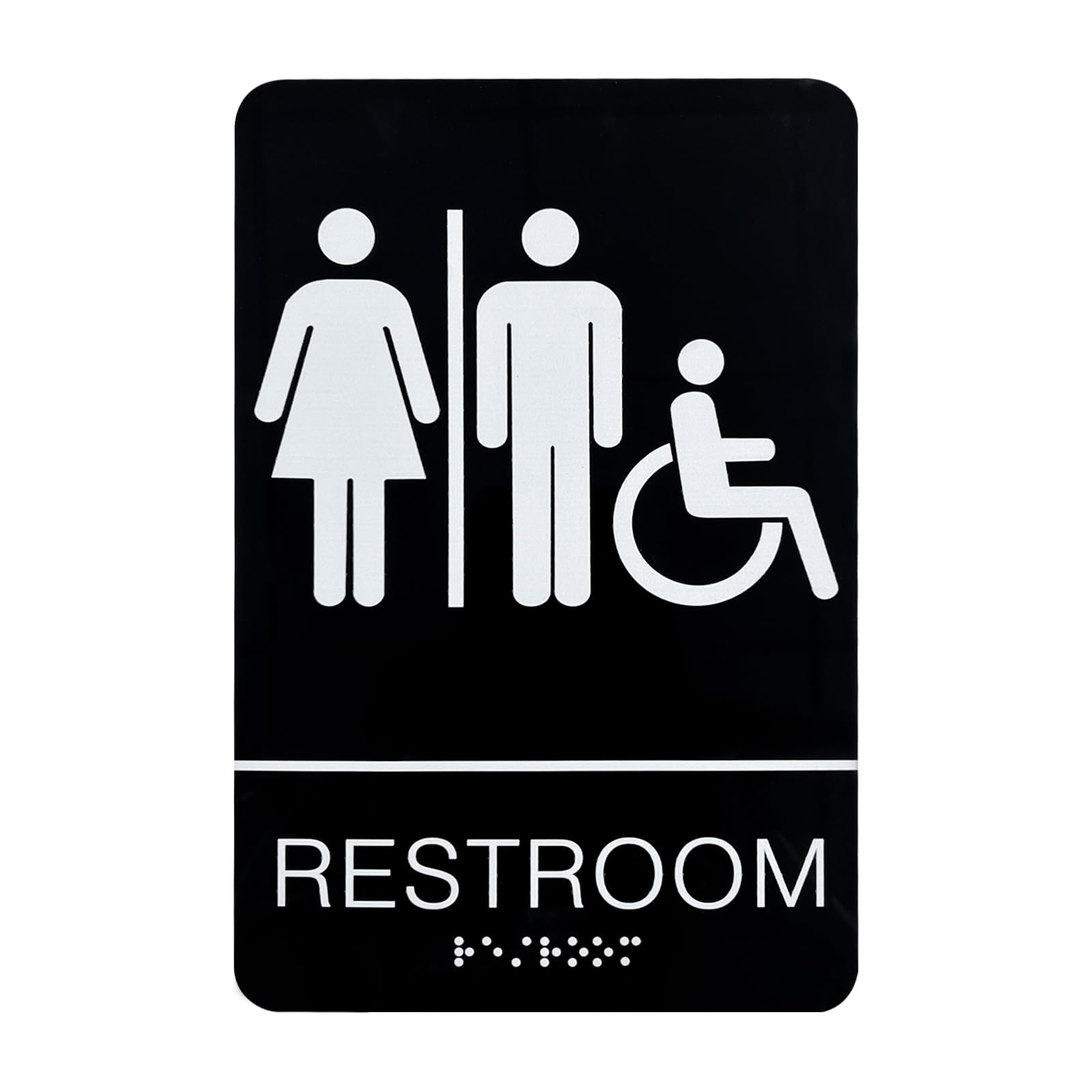 SignsxcelUnisex Restroom Signs for Business, Handicap Accessible, Bathroom Sign for Office or Restaurants Bathroom and Toilet Door or Wall Decor 9” X6”