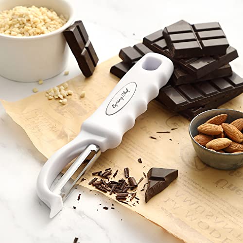 Spring Chef Premium Swivel Vegetable Peeler, Comfrotable Handle And Ultra Sharp Stainless Steel Blades - Perfect Kitchen Peeler For Veggie, Fruit, Potato, Carrot, Apple - White #TOP1