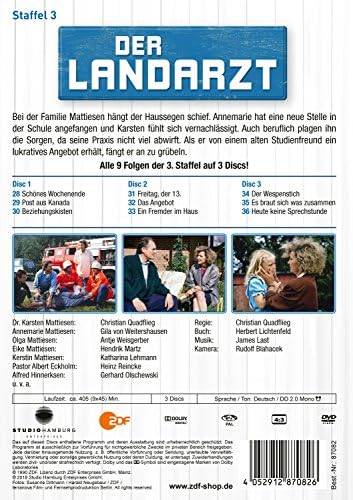 Der Landarzt - Staffel 3 [DVD], pack de discos de la serie clásica alemana 5