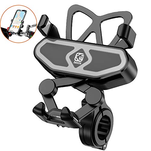 BTNEEU Soporte Movil Bicicleta Universal, Anti Vibración Soporte Movil para Moto Bicicleta Montaña Scooter con 360° Rotación, Soporte Telefono Bicicleta para iPhone Samsung Huawei 4- 6,5
