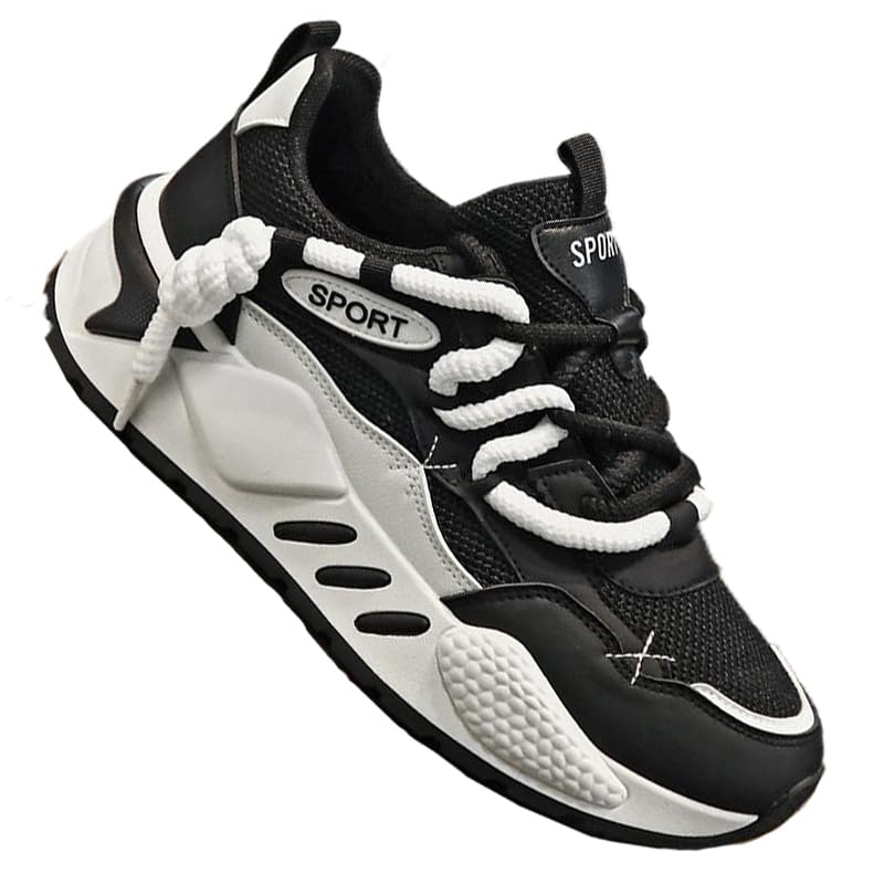 Trendy Platform Sneakers for Men, Soft Sole Comfy Jogging Shoes for All Seasons Plus Size