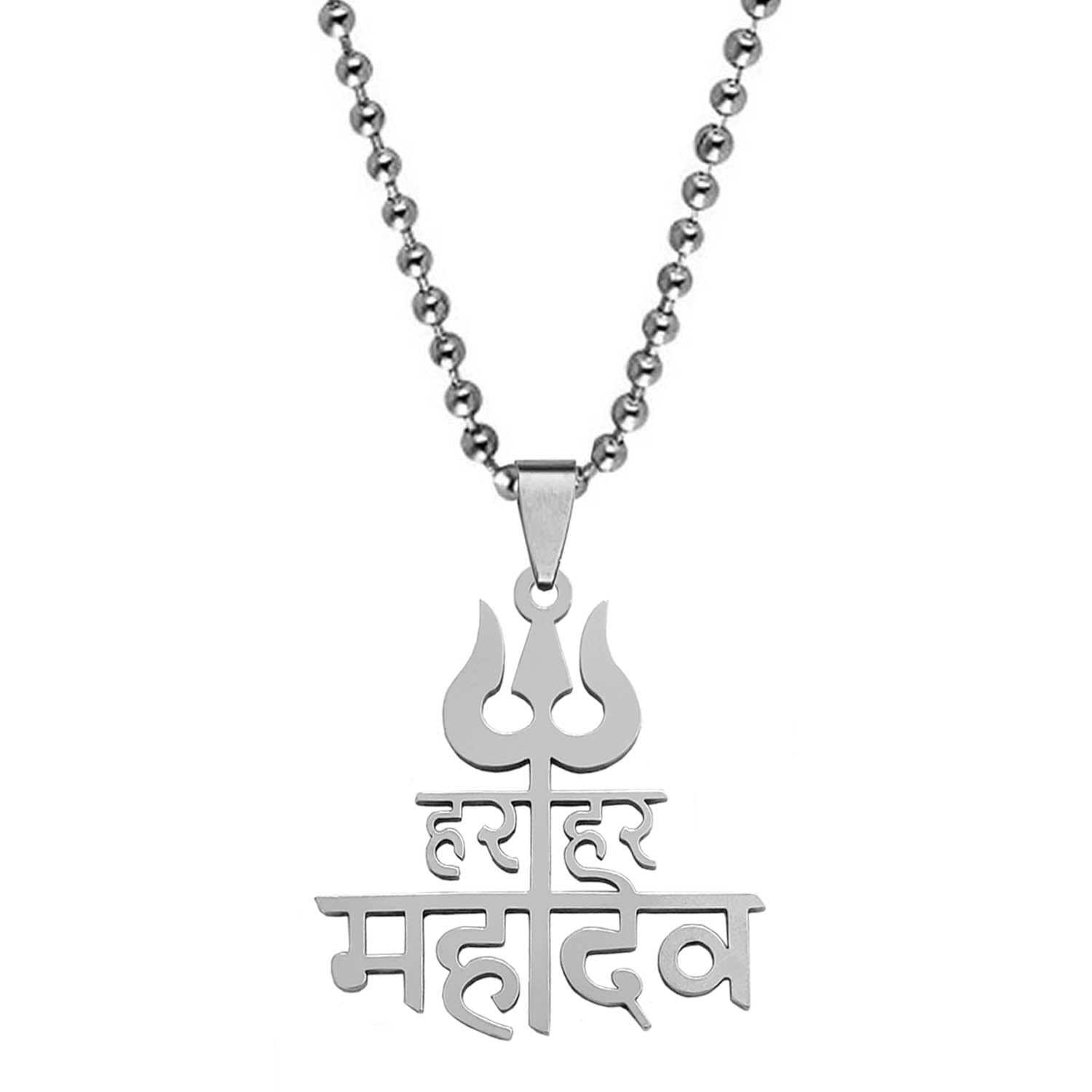 M Men Style Religious Trishul Har Har Mahadev Letter Locket Silver Stainless Steel Penadnt Neckalce Chain For Men And Women LC1182 (B0CWVFLVGS) Amazon Price History, Amazon Price Tracker