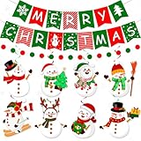 Christmas Hanging Swirls,Snowman Hanging Decorations Red and Green Christmas Winter Ceiling Decorations Hanging Decoration for Winter Holiday Christmas Wall Decorations